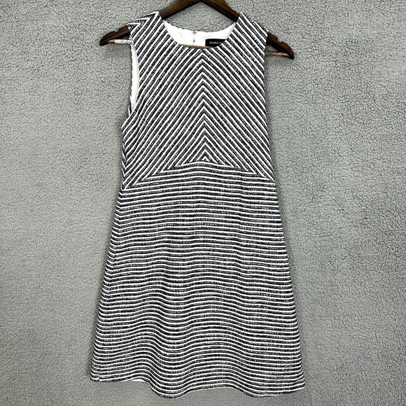 Ivanka Trump Fit & Flare Dress Womens 8 Blue Striped Nautical Old Money Preppy - Picture 1 of 6